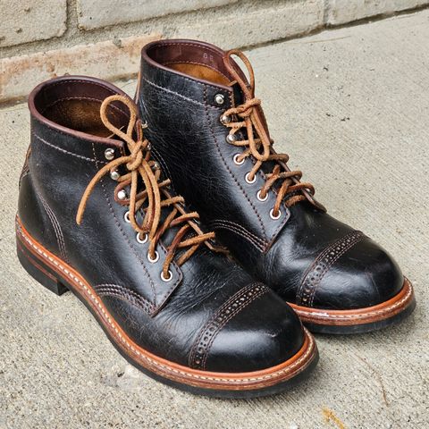 John Lofgren Combat Boots in Shinki Black Oiled Horsebutt