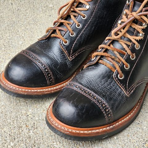 John Lofgren Combat Boots in Shinki Black Oiled Horsebutt