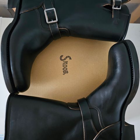 SKOOB Wander Engineer Boots in Maryam Black Teacore Horsebutt