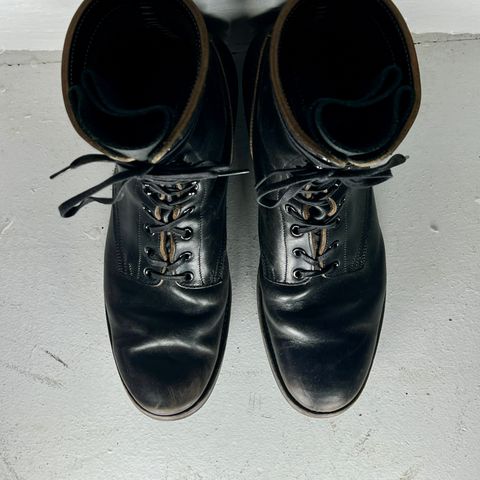 Rolling Dub Trio Griffin 8.5" Plain Toe Boots in Original Black Horsebutt #1010