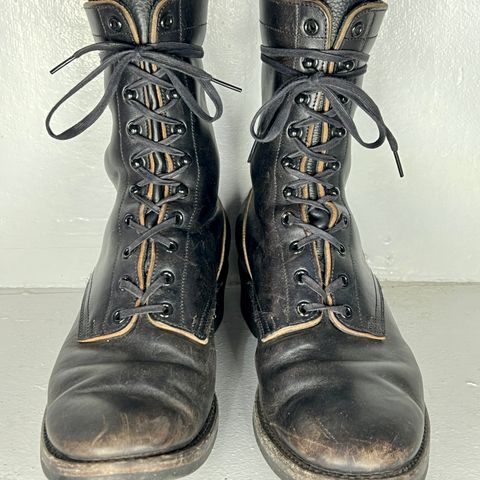 Rolling Dub Trio Griffin 8.5" Plain Toe Boots in Original Black Horsebutt #1010