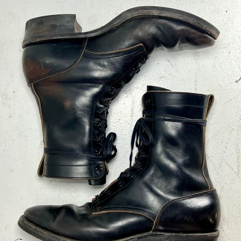 Rolling Dub Trio Griffin 8.5" Plain Toe Boots in Original Black Horsebutt #1010
