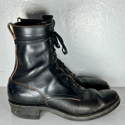 Rolling Dub Trio Griffin 8.5" Plain Toe Boots in Original Black Horsebutt #1010