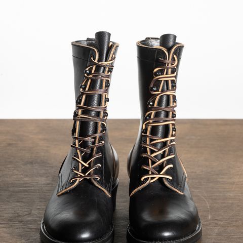 Rolling Dub Trio Griffin 8.5" Plain Toe Boots in Original Black Horsebutt #1010