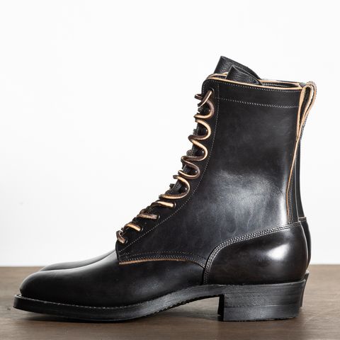 Rolling Dub Trio Griffin 8.5" Plain Toe Boots in Original Black Horsebutt #1010