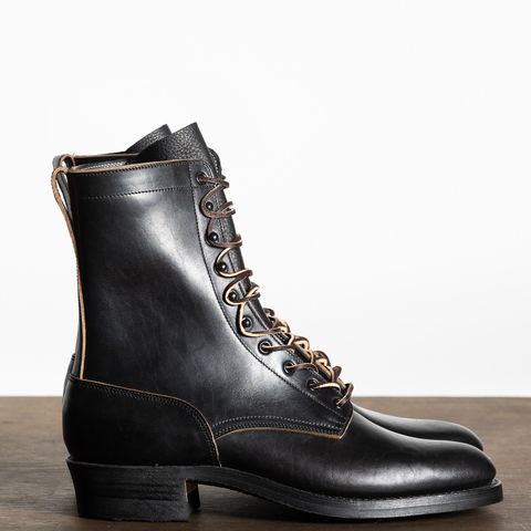 Rolling Dub Trio Griffin 8.5" Plain Toe Boots in Original Black Horsebutt #1010