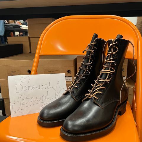 Rolling Dub Trio Griffin 8.5" Plain Toe Boots in Original Black Horsebutt #1010