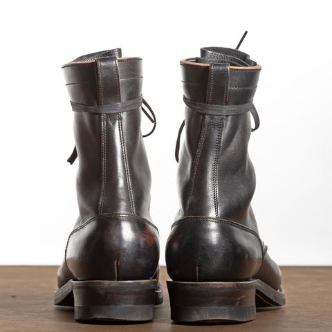Rolling Dub Trio Griffin 8.5" Plain Toe Boots in Original Black Horsebutt #1010