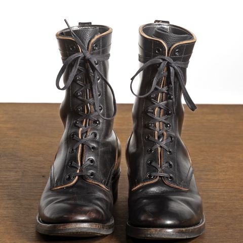 Rolling Dub Trio Griffin 8.5" Plain Toe Boots in Original Black Horsebutt #1010