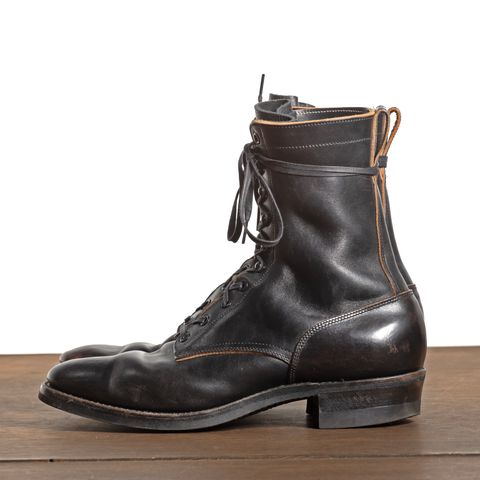 Rolling Dub Trio Griffin 8.5" Plain Toe Boots in Original Black Horsebutt #1010