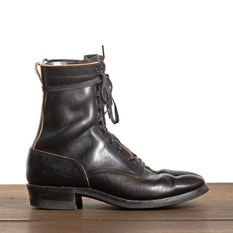 Rolling Dub Trio Griffin 8.5" Plain Toe Boots in Original Black Horsebutt #1010