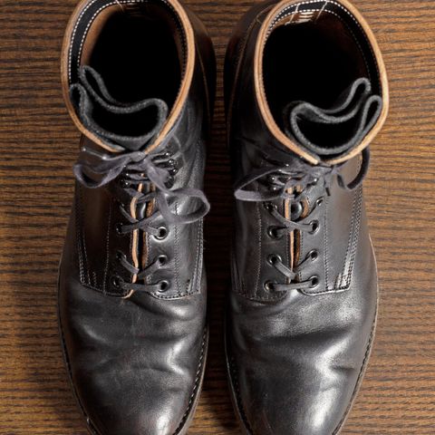 Rolling Dub Trio Griffin 8.5" Plain Toe Boots in Original Black Horsebutt #1010
