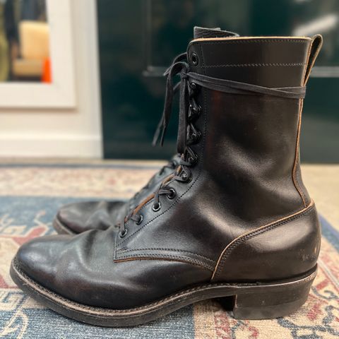 Rolling Dub Trio Griffin 8.5" Plain Toe Boots in Original Black Horsebutt #1010