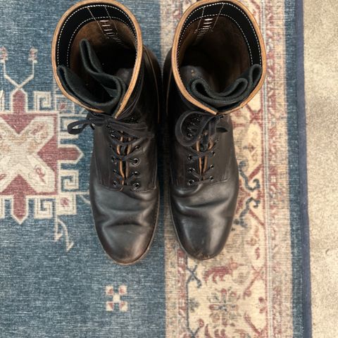 Rolling Dub Trio Griffin 8.5" Plain Toe Boots in Original Black Horsebutt #1010