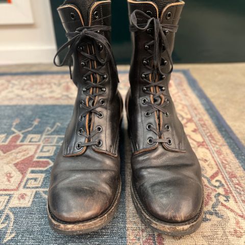 Rolling Dub Trio Griffin 8.5" Plain Toe Boots in Original Black Horsebutt #1010