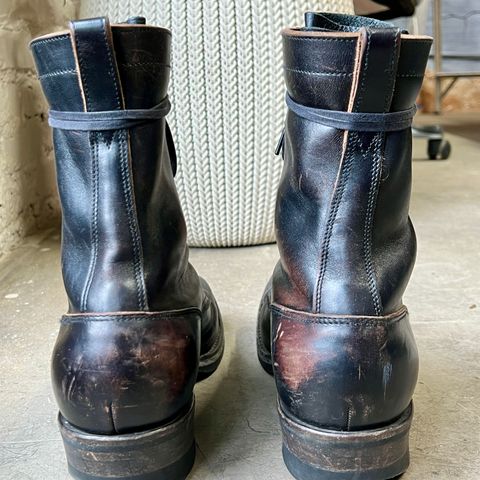 Rolling Dub Trio Griffin 8.5" Plain Toe Boots in Original Black Horsebutt #1010