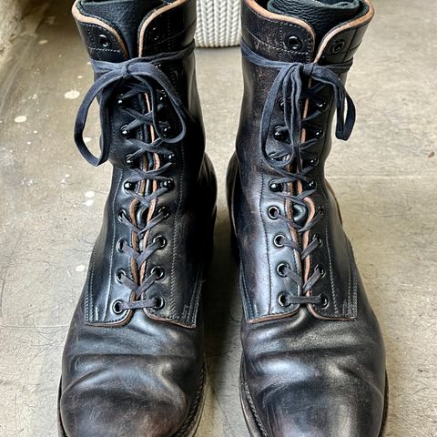 Rolling Dub Trio Griffin 8.5" Plain Toe Boots in Original Black Horsebutt #1010