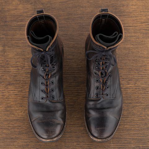 Rolling Dub Trio Griffin 8.5" Plain Toe Boots in Original Black Horsebutt #1010