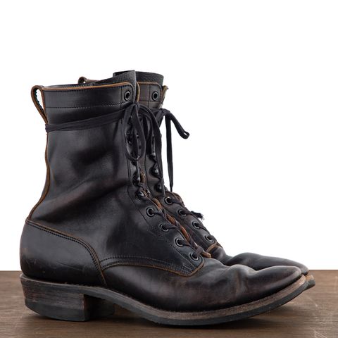 Rolling Dub Trio Griffin 8.5" Plain Toe Boots in Original Black Horsebutt #1010