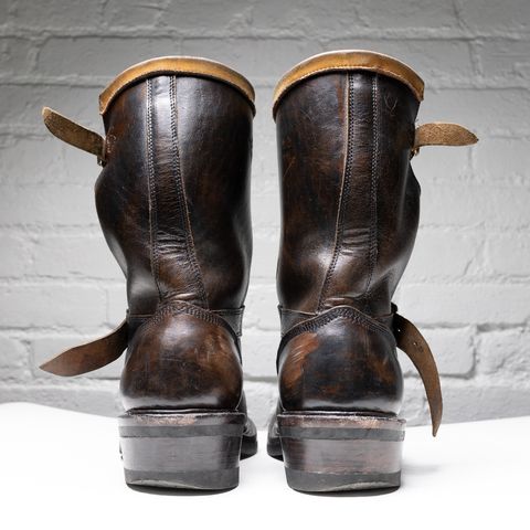Role Club Anniversary Engineer Boots in Shinki Hand-Finished Black Horsehide