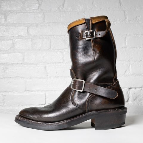 Role Club Anniversary Engineer Boots in Shinki Hand-Finished Black Horsehide