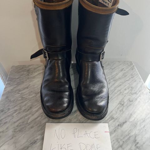 Role Club Anniversary Engineer Boots in Shinki Hand-Finished Black Horsehide