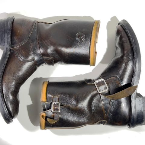 Role Club Anniversary Engineer Boots in Shinki Hand-Finished Black Horsehide