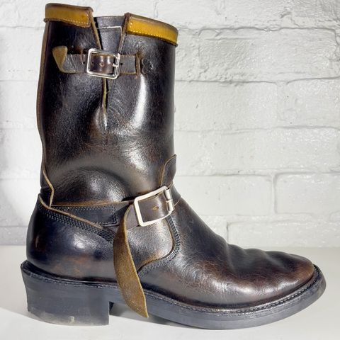 Role Club Anniversary Engineer Boots in Shinki Hand-Finished Black Horsehide