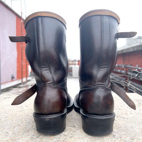 Role Club Anniversary Engineer Boots in Shinki Hand-Finished Black Horsehide