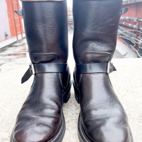 Role Club Anniversary Engineer Boots in Shinki Hand-Finished Black Horsehide