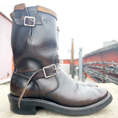 Role Club Anniversary Engineer Boots in Shinki Hand-Finished Black Horsehide