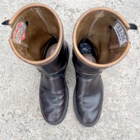 Role Club Anniversary Engineer Boots in Shinki Hand-Finished Black Horsehide