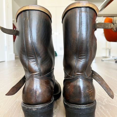 Role Club Anniversary Engineer Boots in Shinki Hand-Finished Black Horsehide