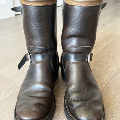 Role Club Anniversary Engineer Boots in Shinki Hand-Finished Black Horsehide