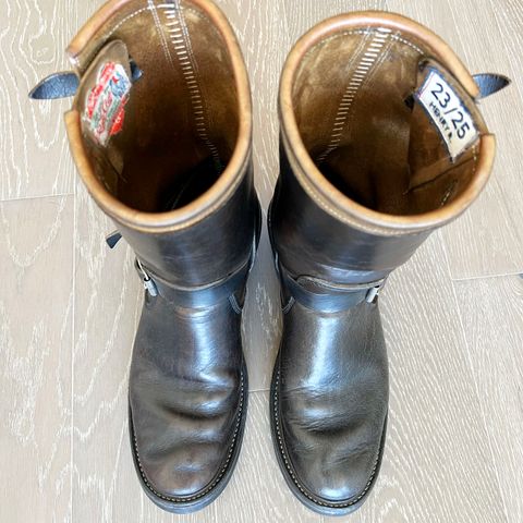 Role Club Anniversary Engineer Boots in Shinki Hand-Finished Black Horsehide