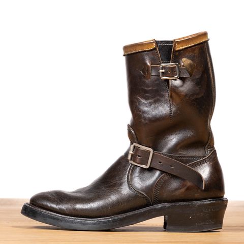Role Club Anniversary Engineer Boots in Shinki Hand-Finished Black Horsehide