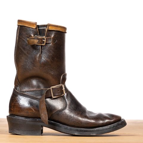 Role Club Anniversary Engineer Boots in Shinki Hand-Finished Black Horsehide