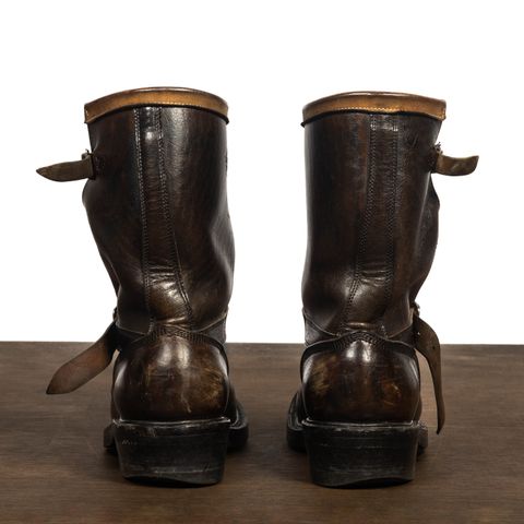 Role Club Anniversary Engineer Boots in Shinki Hand-Finished Black Horsehide