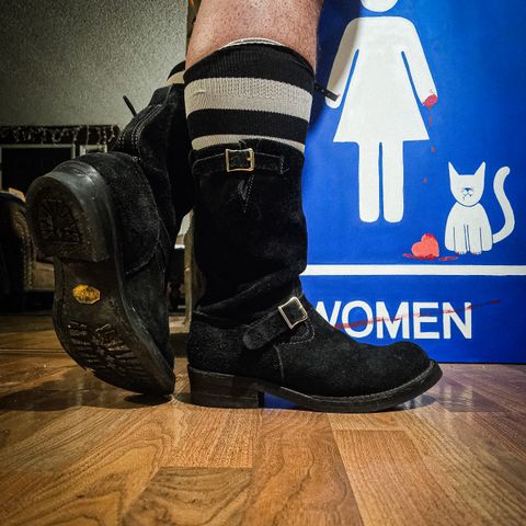 Wesco Boss Engineer Boot in Black Roughout