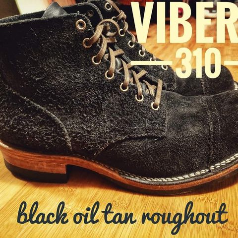 Viberg Service Boot in Seidel Black Oil Tan Roughout
