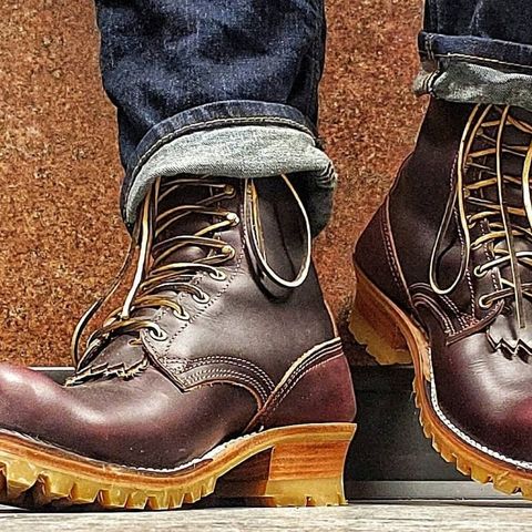 Nicks Urban Logger in Wickett & Craig Burgundy Oiled Latigo