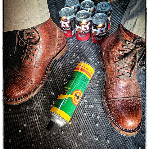 Cleon Bulky Cap Toe Boots in Seidel Peanut Shrunken Bison