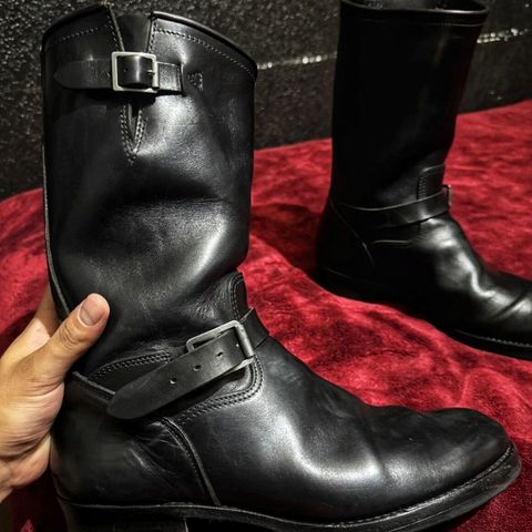 SKOOB Wander Engineer Boots in Black Italian Horsebutt