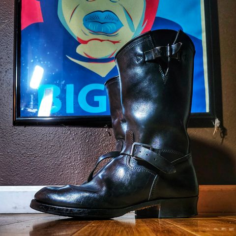SKOOB Wander Engineer Boots in Black Italian Horsebutt
