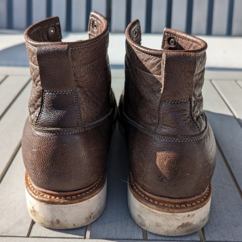 View photo of Viberg Scout Boot in C.F. Stead Fog Waxed Veldt