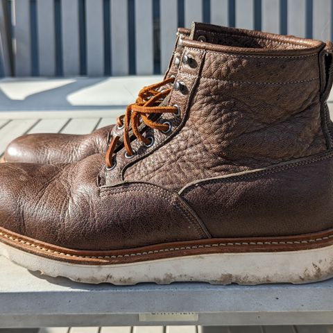 View photo of Viberg Scout Boot in C.F. Stead Fog Waxed Veldt