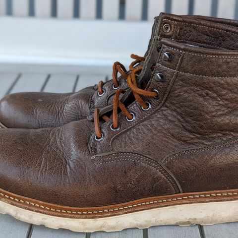 View photo of Viberg Scout Boot in C.F. Stead Fog Waxed Veldt