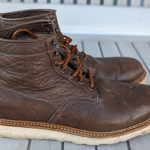 View photo of Viberg Scout Boot in C.F. Stead Fog Waxed Veldt