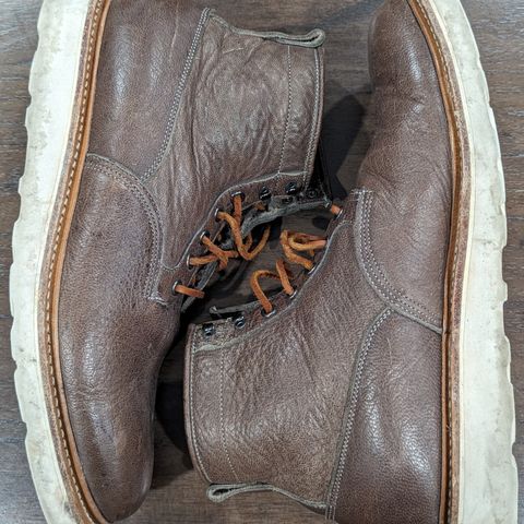 View photo of Viberg Scout Boot in C.F. Stead Fog Waxed Veldt