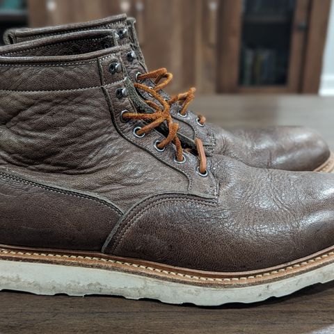 View photo of Viberg Scout Boot in C.F. Stead Fog Waxed Veldt